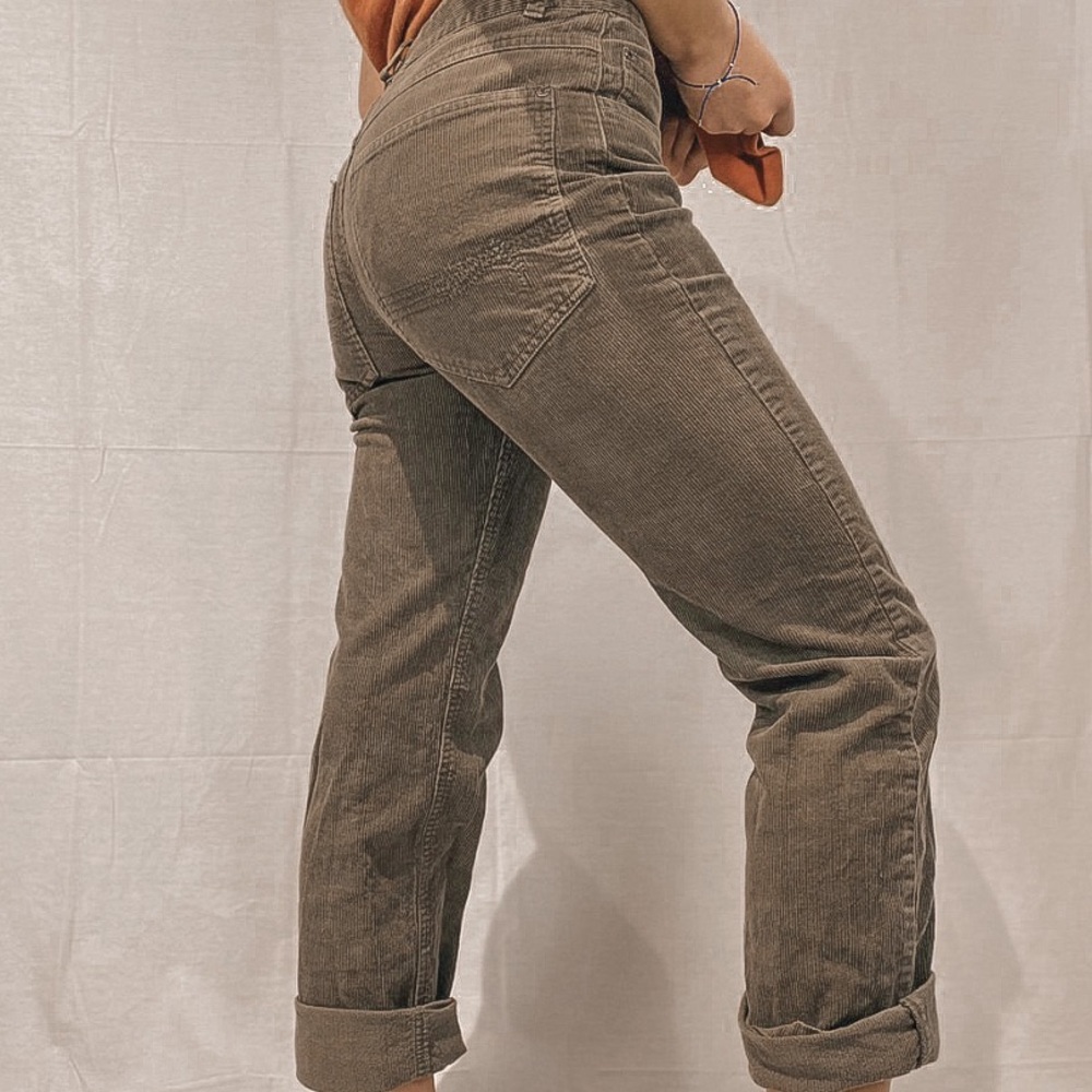 Green corduroy pants